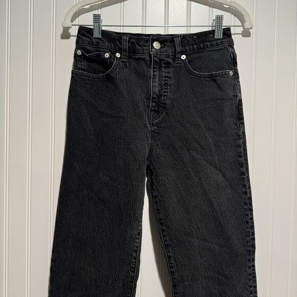 Madewell 90s Straight Leg Jeans Black Denim Size 26 - Picture 3 of 7
